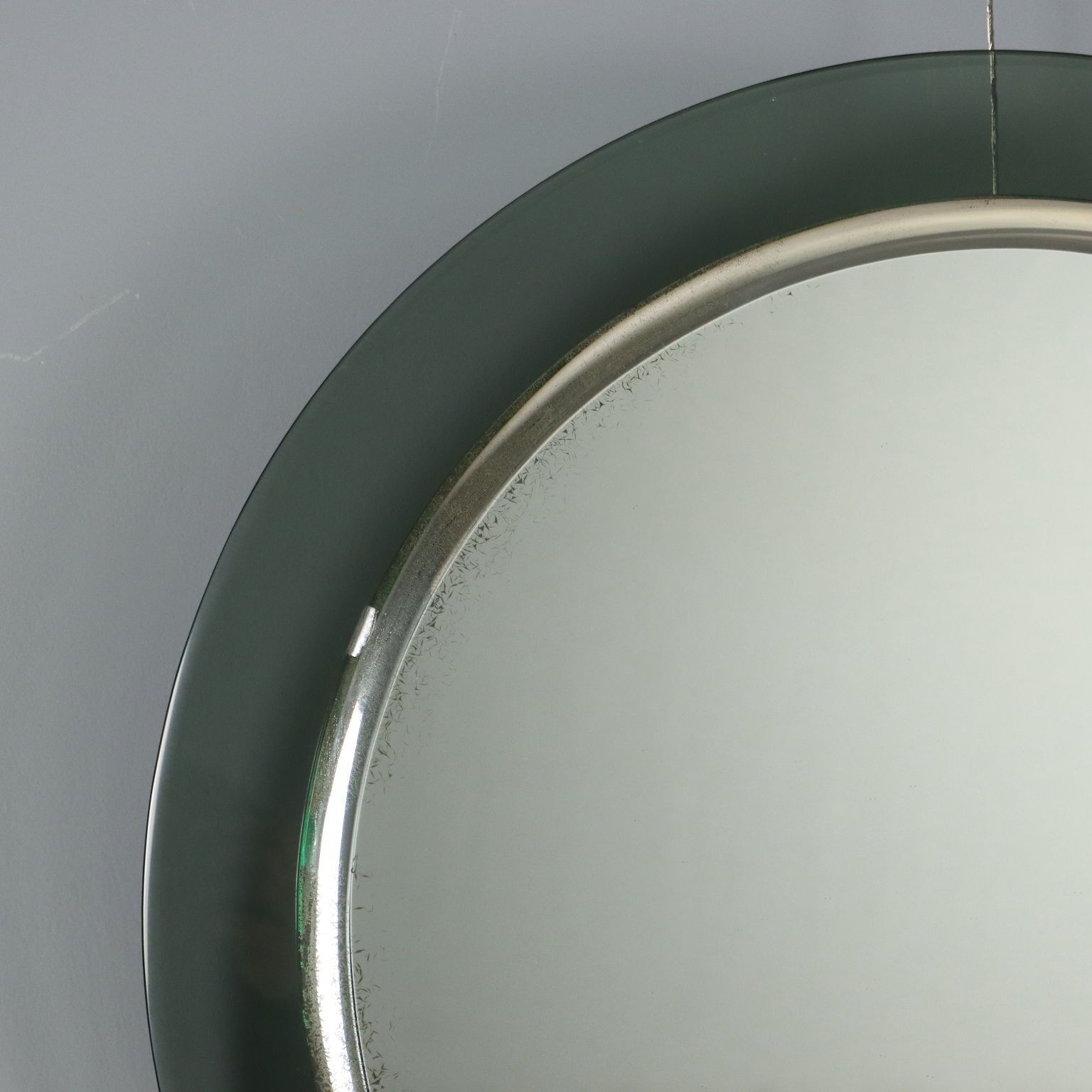 Vintage Ronde Spiegel Glas Design Italië jaren 1960 photo for sale