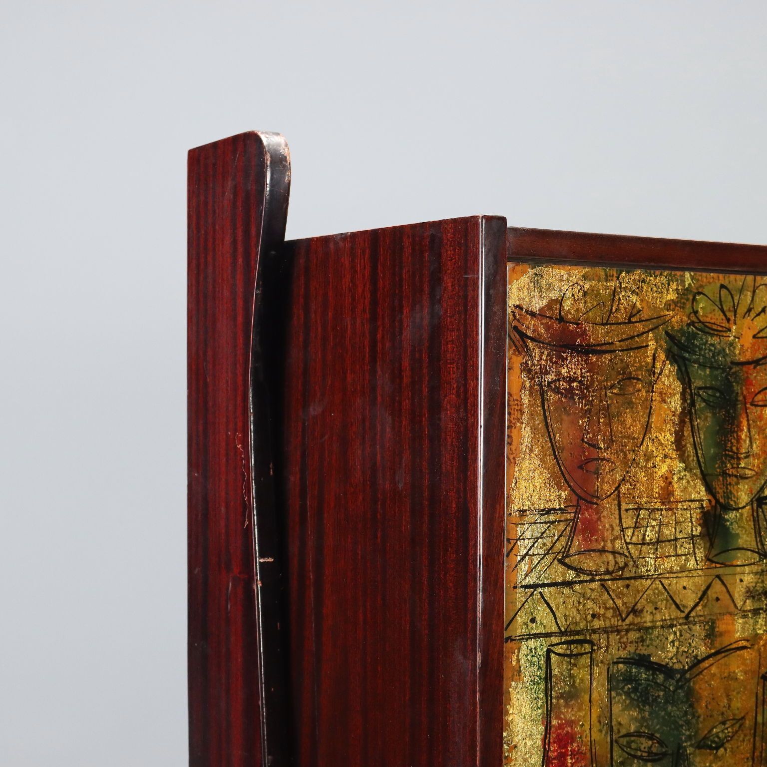 Vintage Bar Cabinet Mahogany Flap Compartment Design 1960s photo vinterior