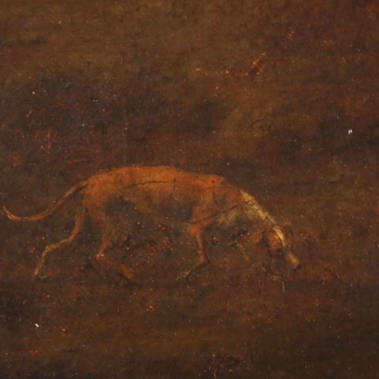 Antiek schilderij, landschap met figuren, olieverf op doek, 18e eeuw photo vinterior
