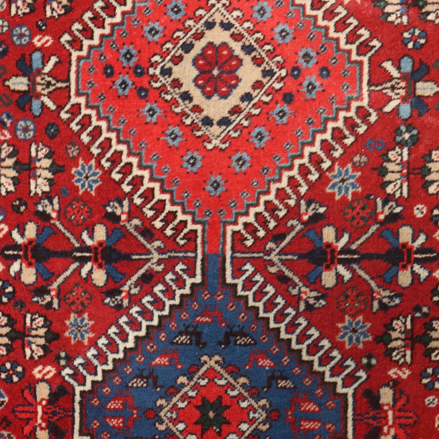 Antiek Aziatisch tapijt, wol, zware knoop, handgemaakt, 79 x 34 in photo Textiel
