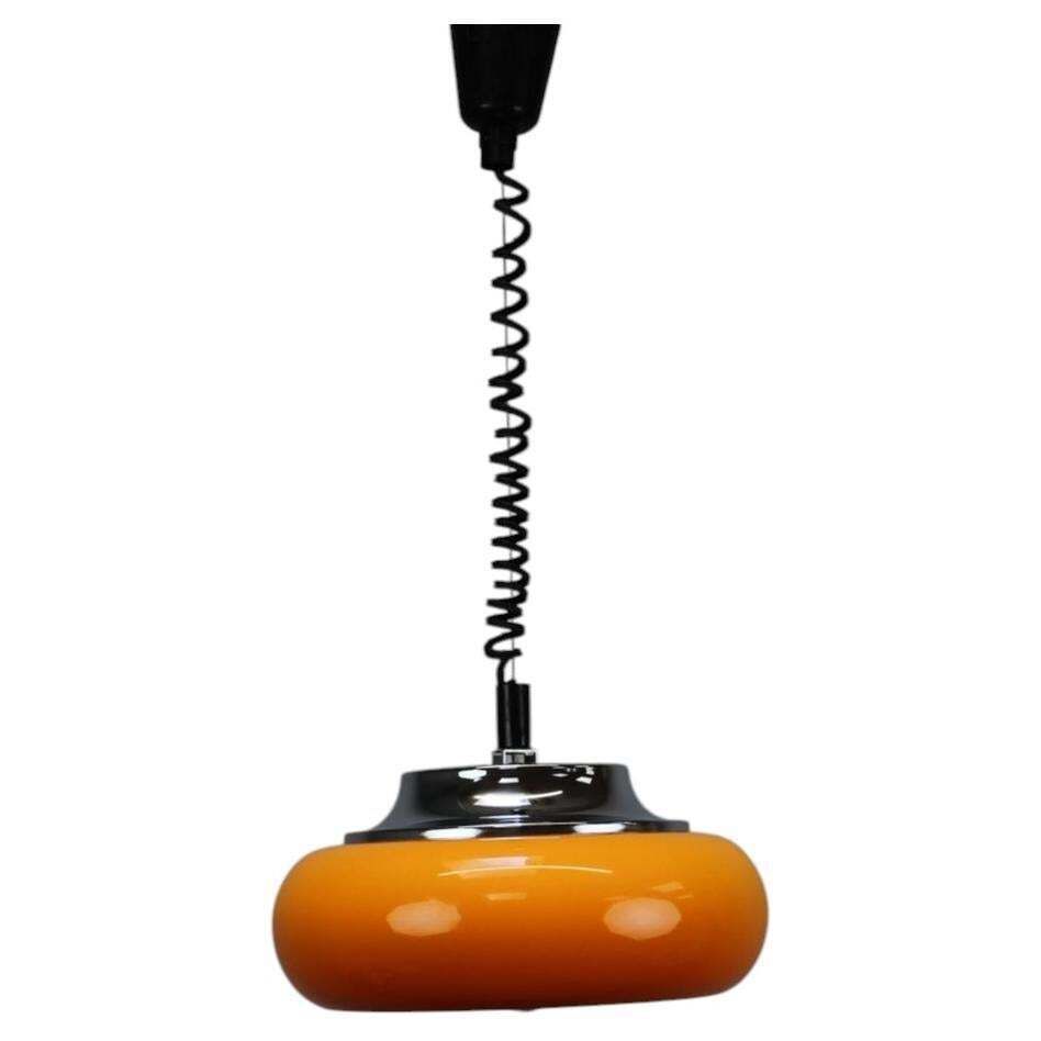 Harvey Guzzini Orange Space Age Pendant Lamp, Italy, 1970s