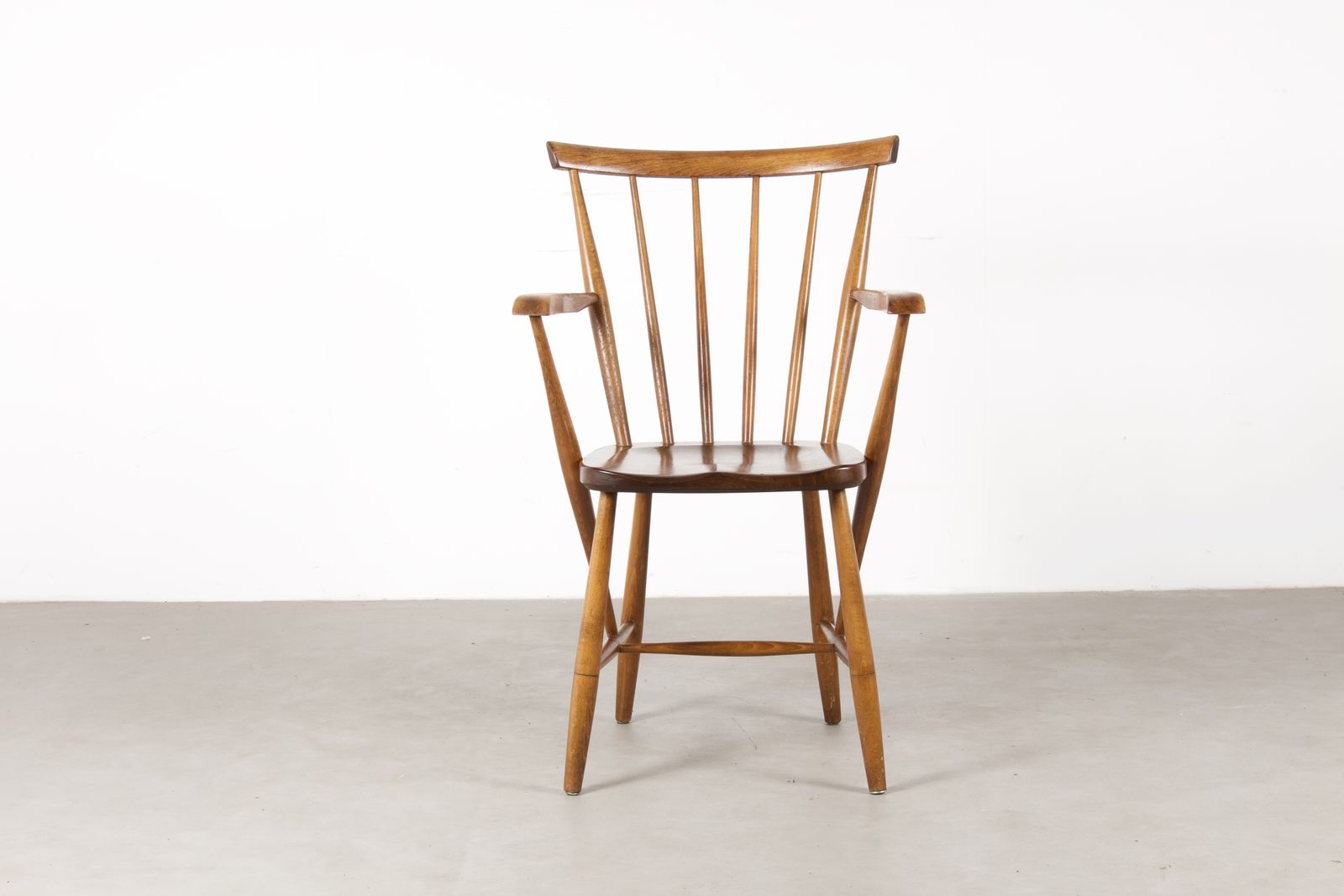 Vintage Mid Century Dutch Teak Spindle Back Side Chair By Pastoe, Netherlands 1960s photo vinterior