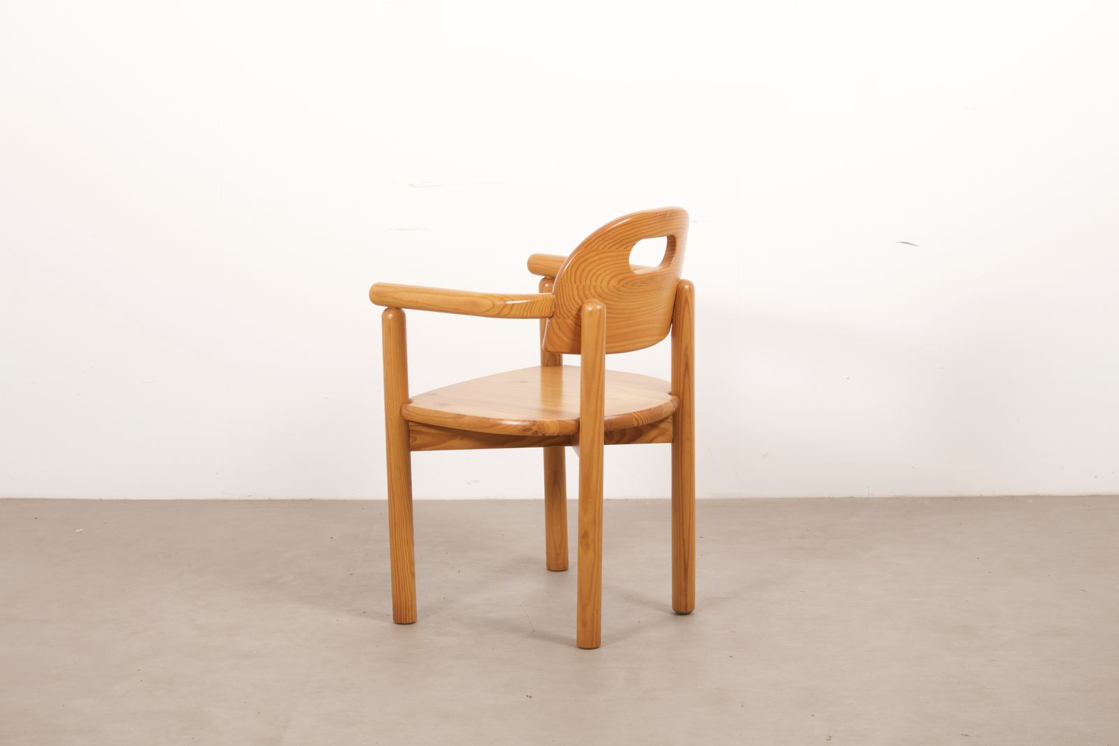 Vintage 1970s Solid Pine Chair With Arms In The Manner Of Rainer Daumiller Made In Germany photo 175.0