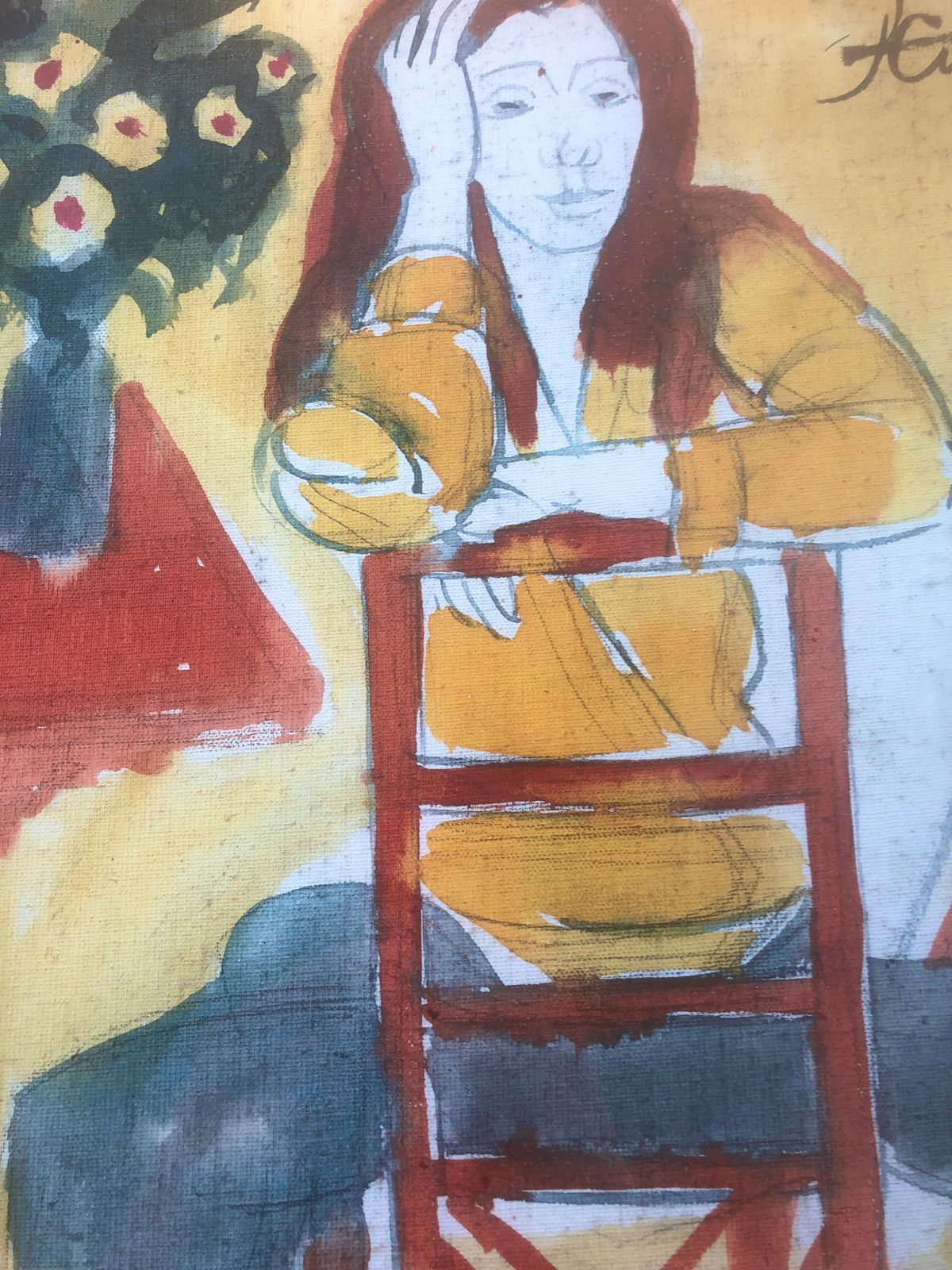 Jordi Curos Spanish Modern Fauvist Portrait Of A Seated Woman, Barcelona School 1979 photo Art