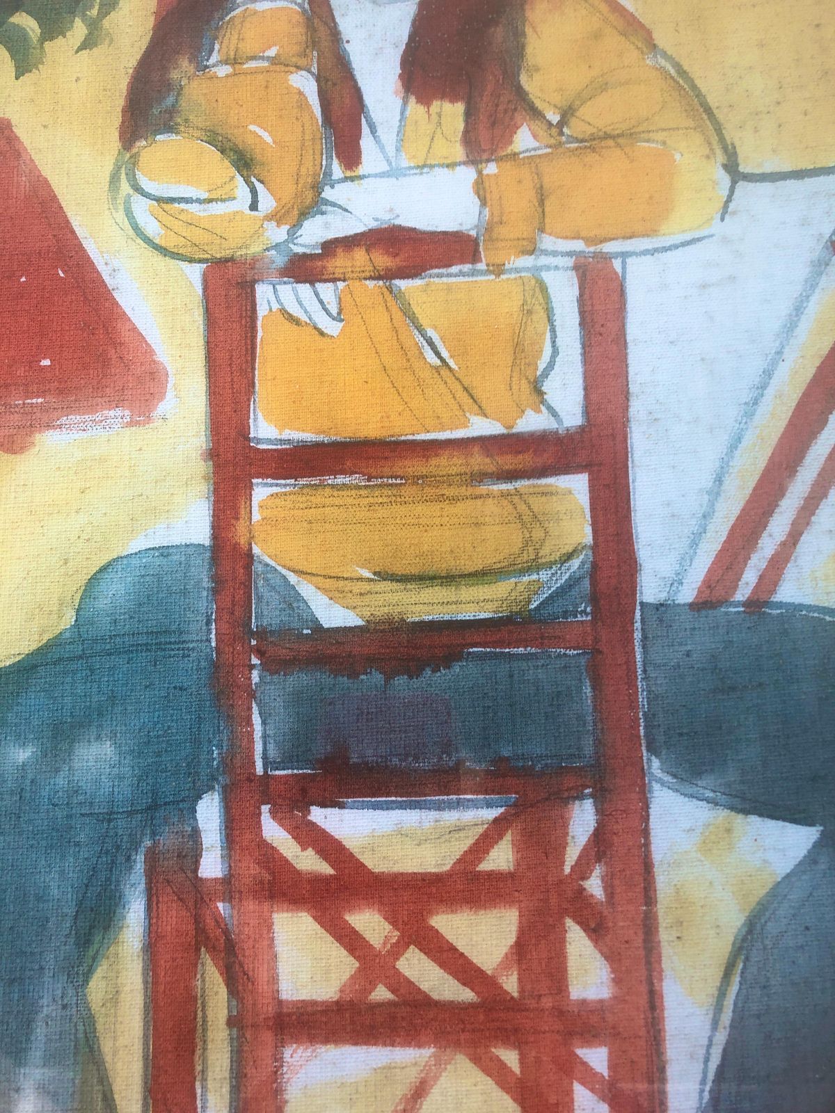 Portrait d'une femme assise, école de Barcelone, Jordi Curos, moderne fauvist espagnol, 1979 photo 500.0