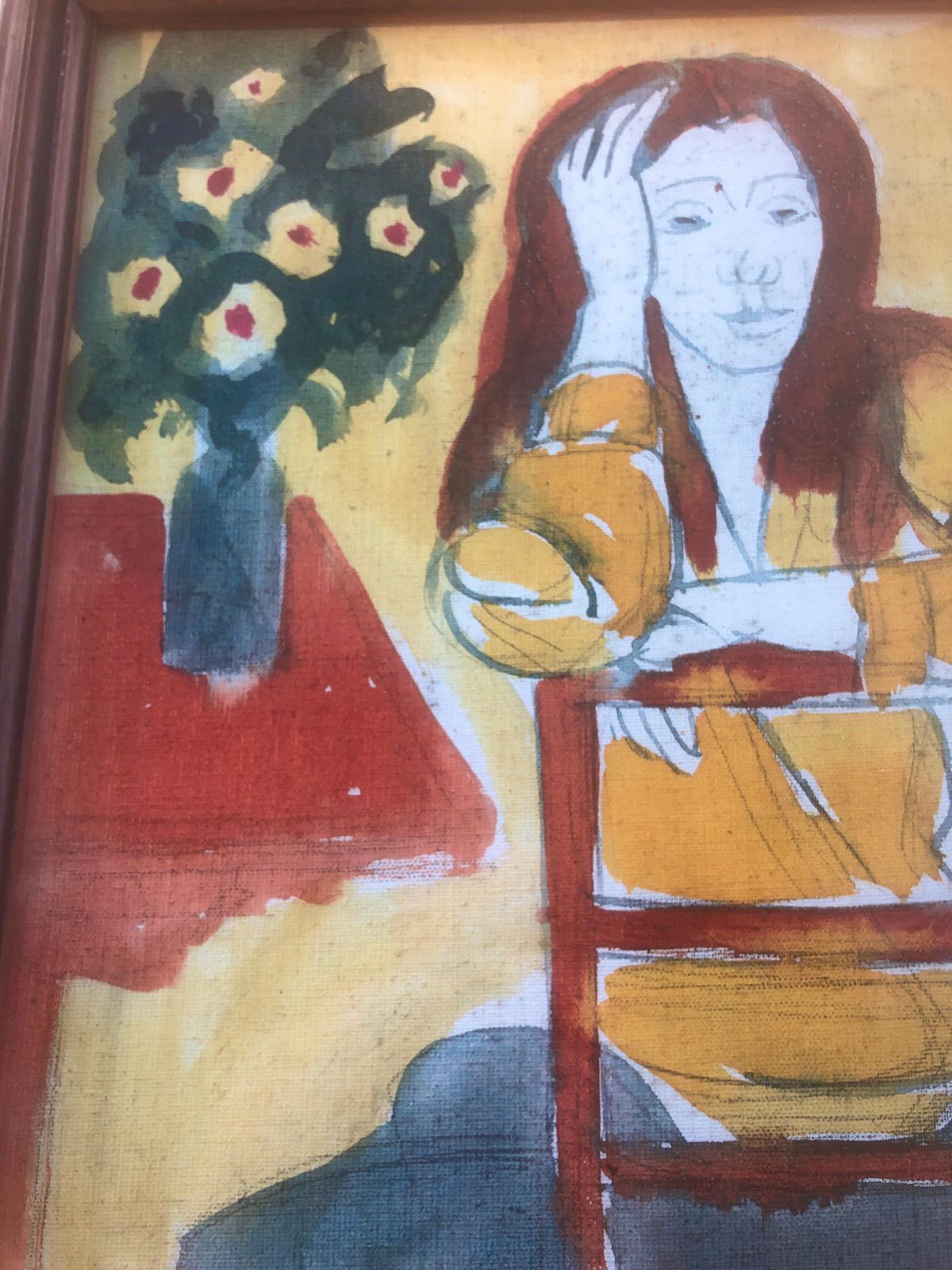 Jordi Curos Spanish Modern Fauvist Portrait Of A Seated Woman, Barcelona School 1979 photo vinterior