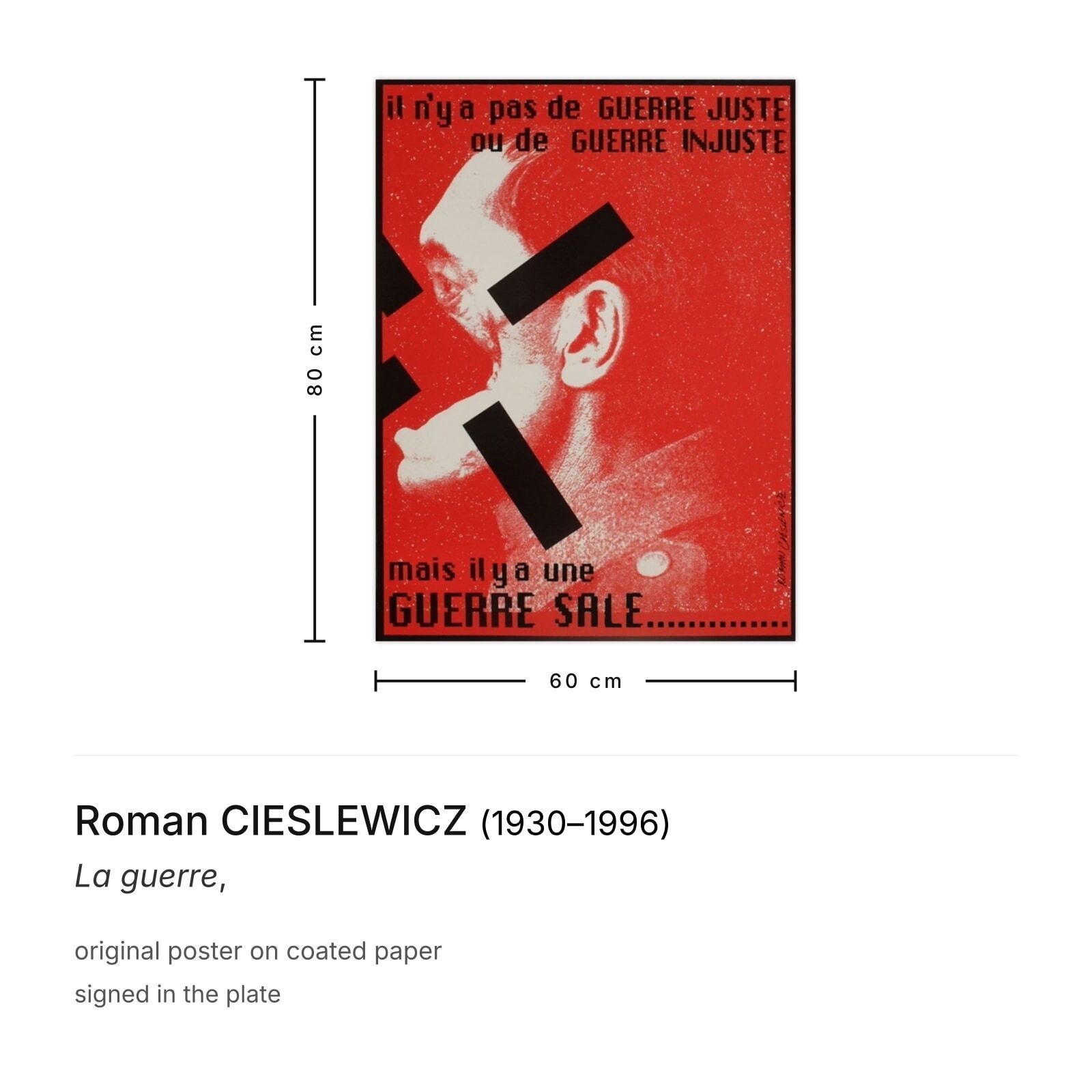 Affiche La Guerre de Roman Cieslewicz photo furniture
