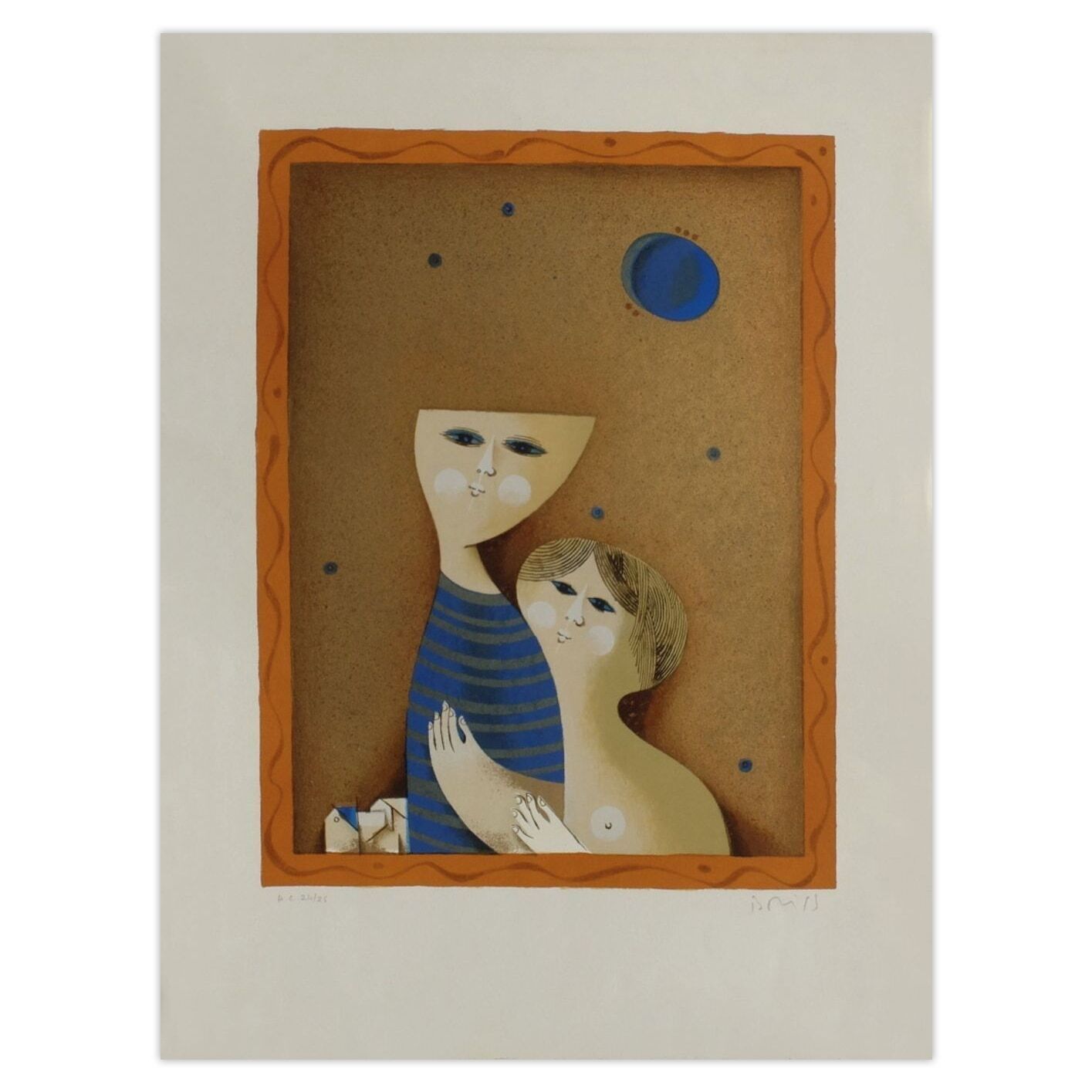 Sérigraphie signée Samy Briss, Eclipse De Lune