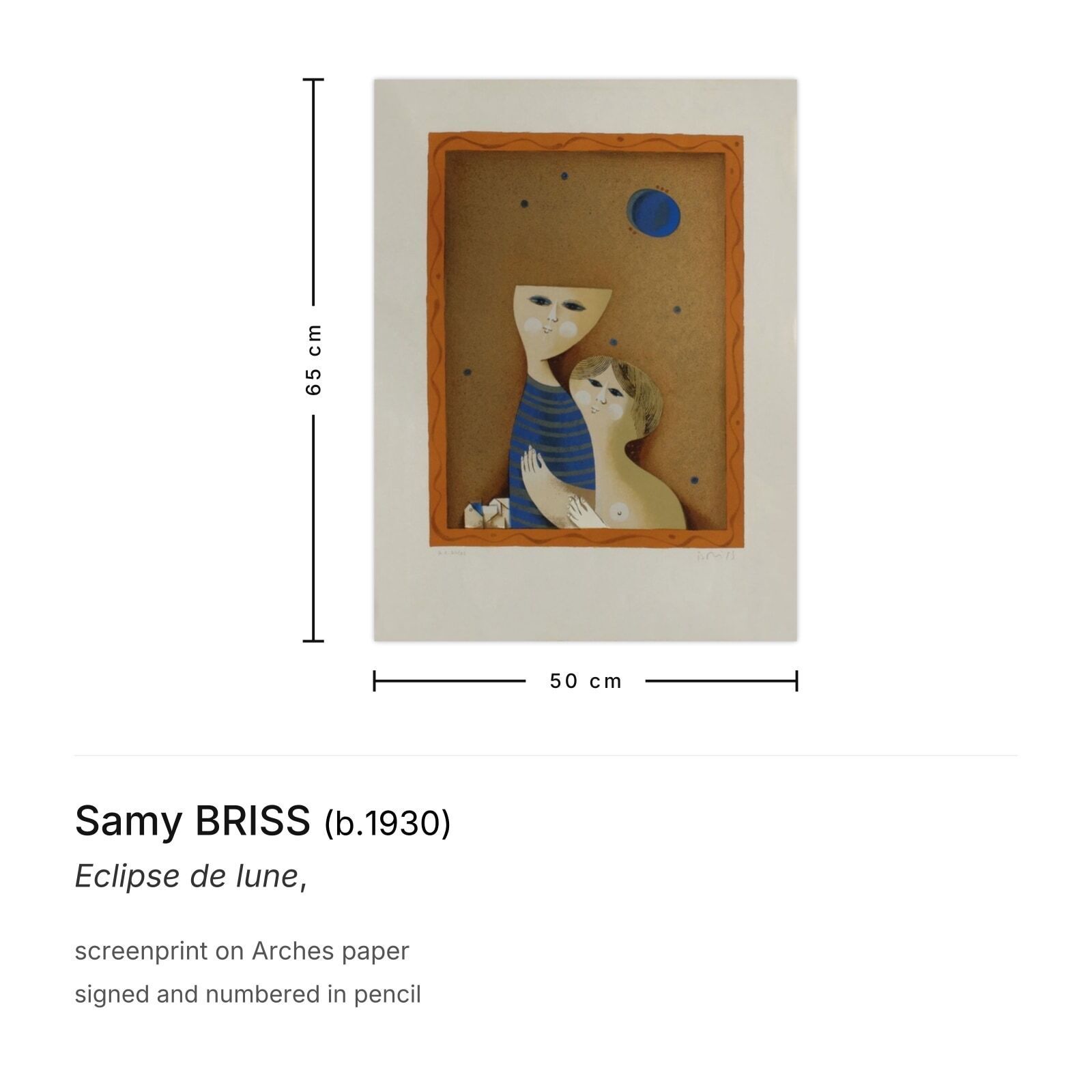 Sérigraphie signée Samy Briss, Eclipse De Lune photo furniture