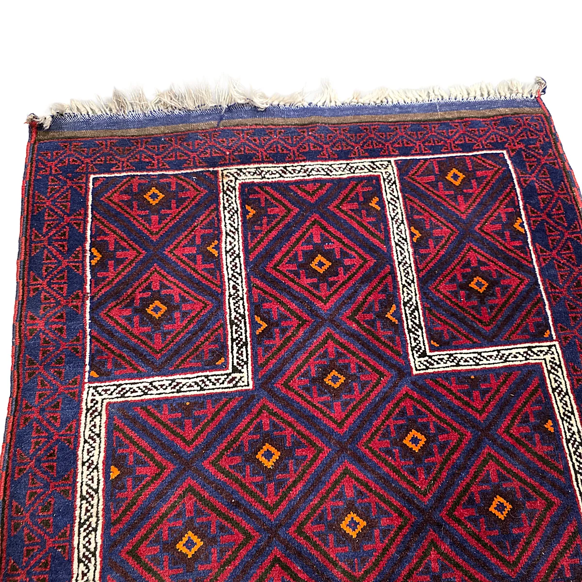 Vintage Afghan Hand Knotted Wool Baluch Rug, 1970s photo furniture
