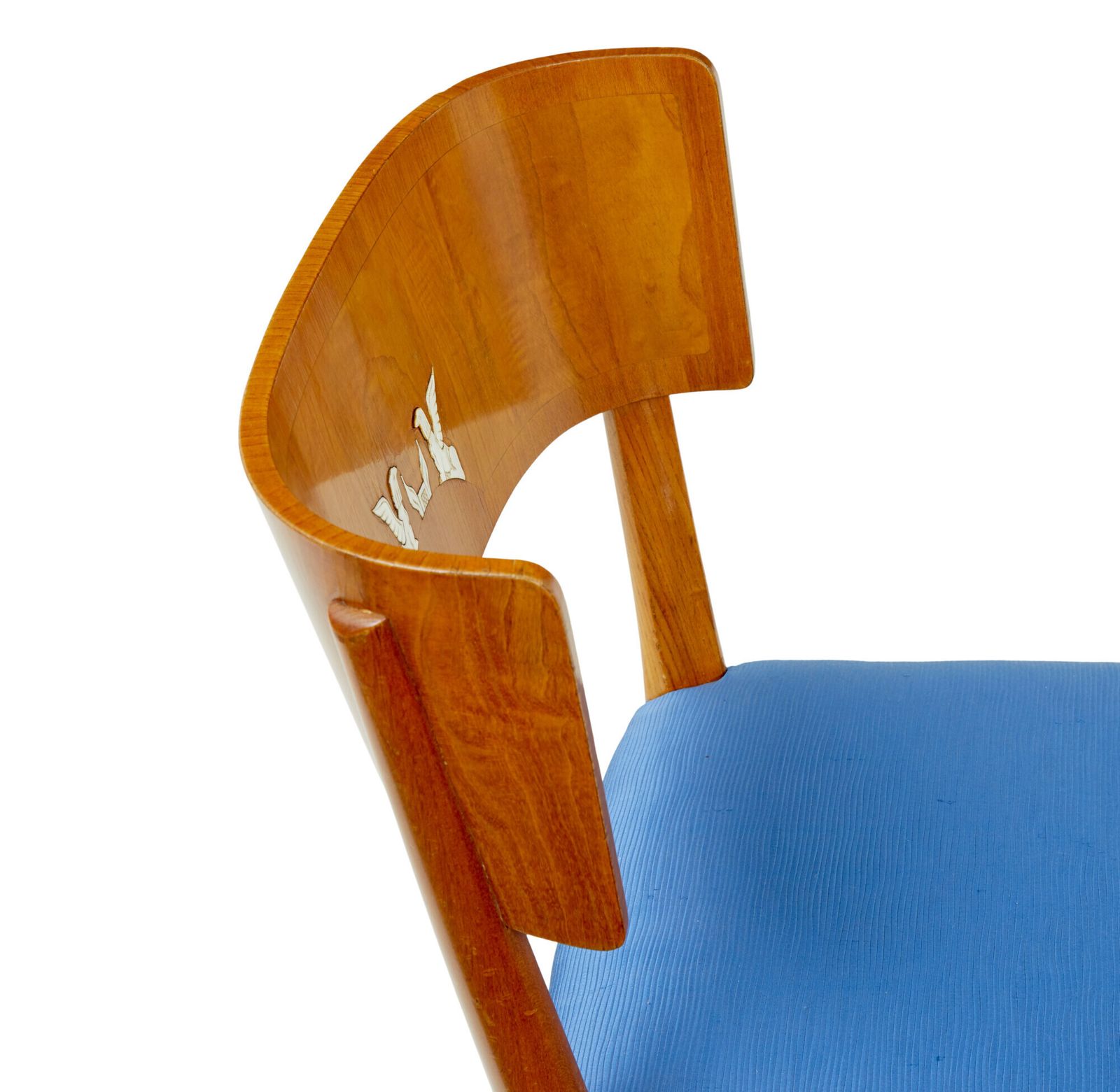 Zeldzame set Zweedse art deco iepenhout klismos eetkamerstoelen photo Meubels