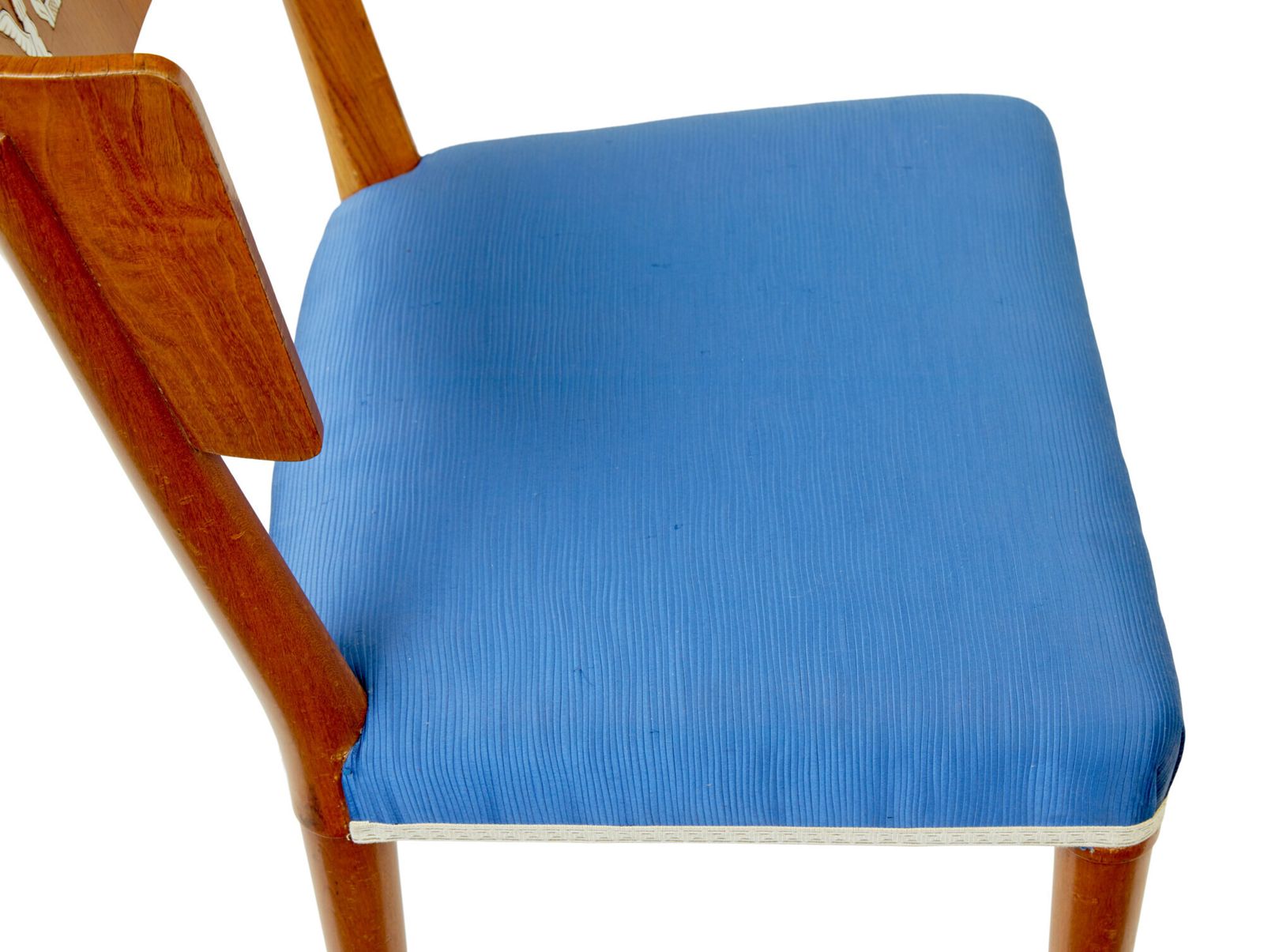 Zeldzame set Zweedse art deco iepenhout klismos eetkamerstoelen photo 13145.0
