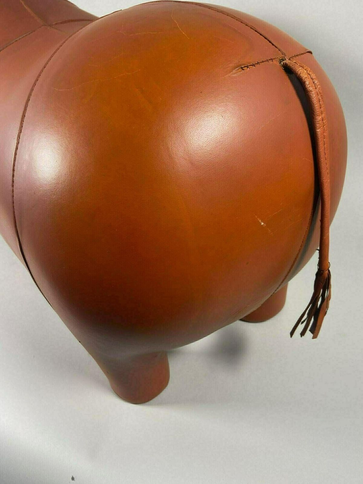 Vintage Dimitri Omersa Style Skin Footstool 1970 Handmade Hippo photo vintage
