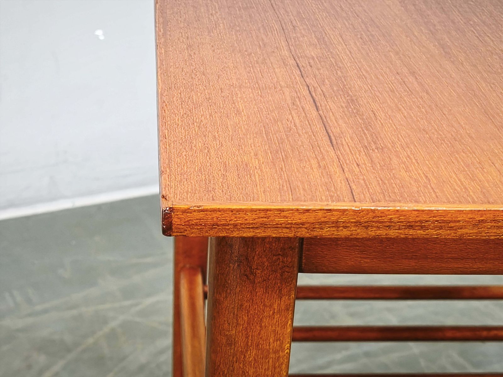 1960s Danish Modern Teak Serving Trolley Side Table On Wheels photo Furniture