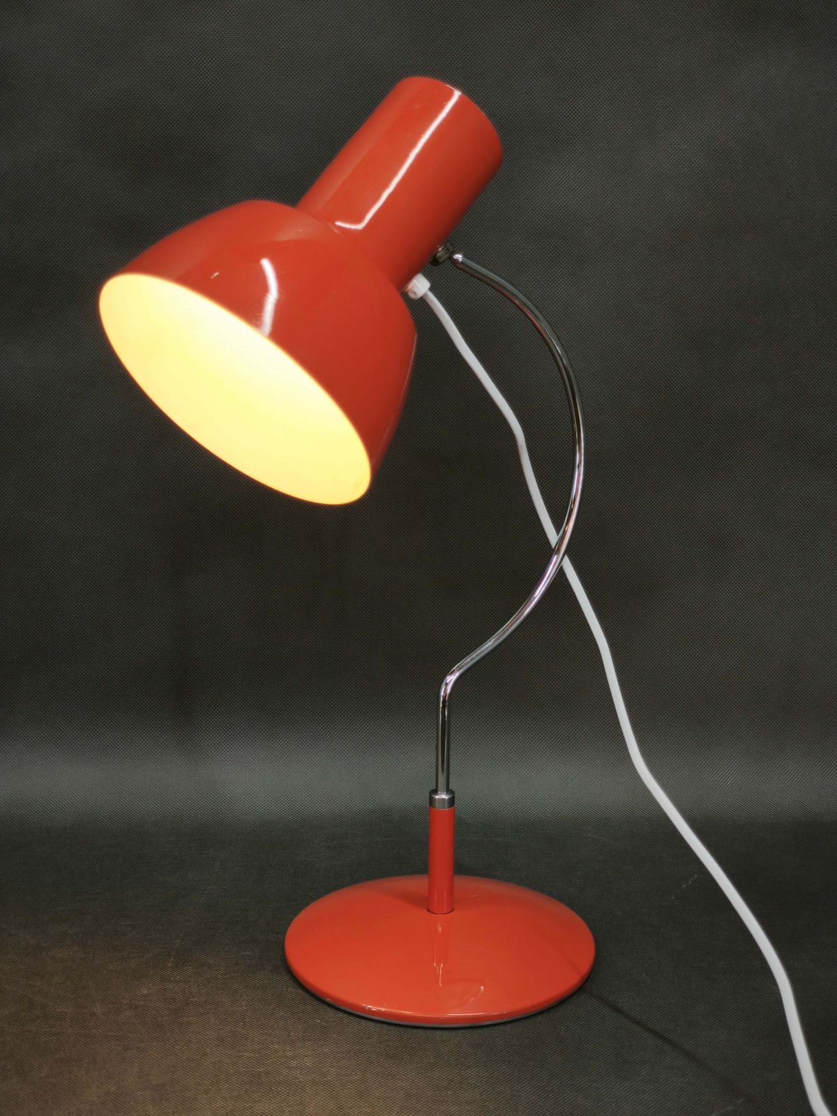 Lighting Josef Hůrka Orange Table Lamp For Napako, Czechoslovakia, 1960s photo