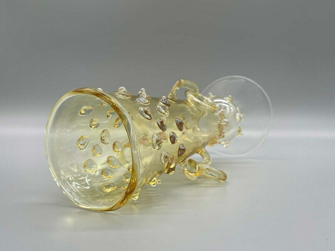 Coupe à boutons ou calice en verre soufflé bouche de Murano, Art Déco, vers 1930 photo vinterior