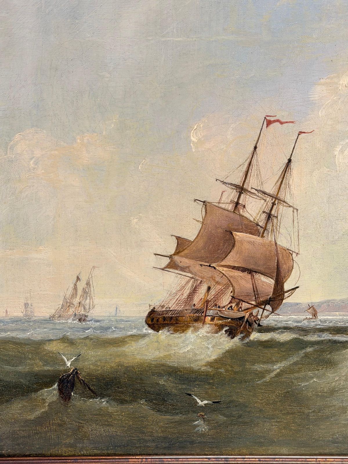 Peinture marine britannique du XIXe siècle, voiliers au large de Tynemouth Priory & Castle photo buy