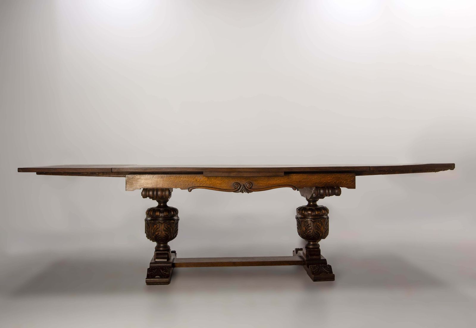 Oak Dining Table Extendable Spanish Carved Oak Renaissance Style Circa 1950 photo Furniture