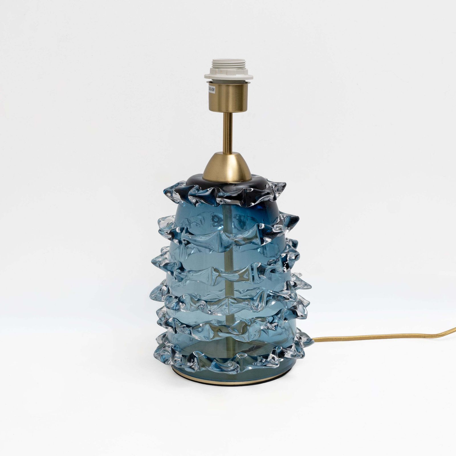 Paar blauwe Rostrato Murano glazen tafellampen photo furniture