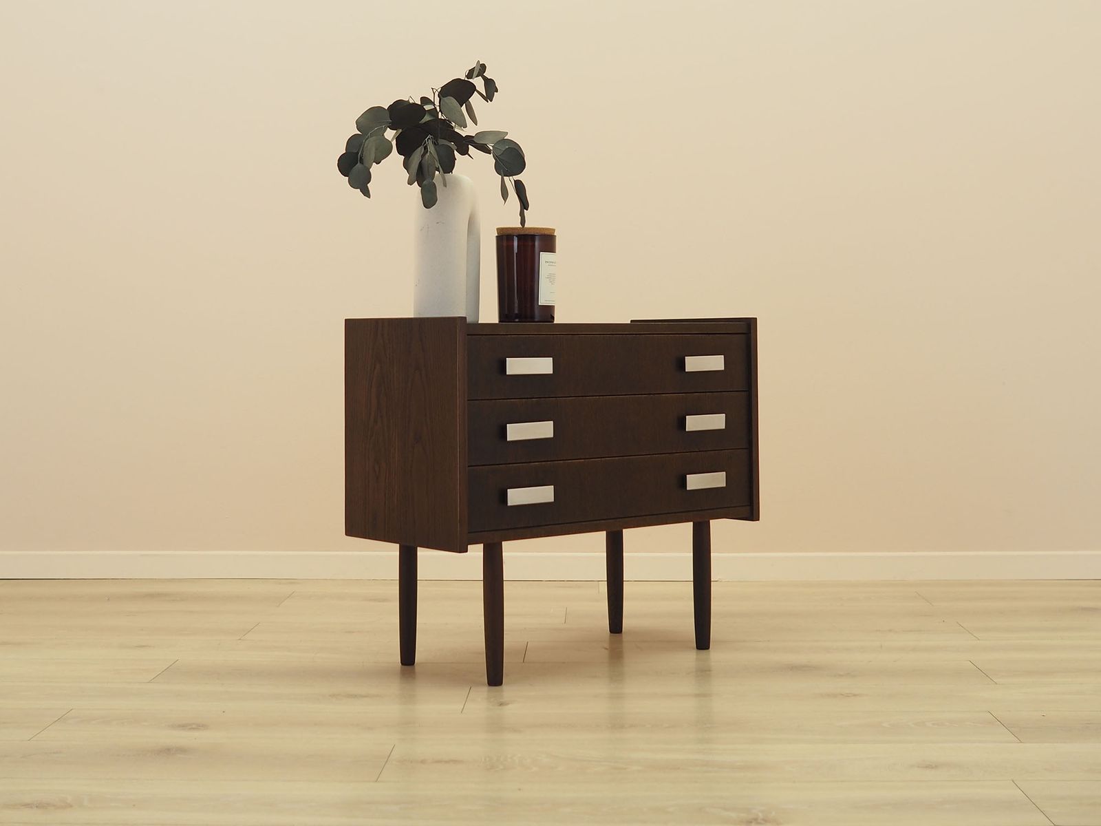 Danish Oak Veneer Chest Of Drawers With Tapered Legs, 1980s Scandinavian Modern photo 649.0