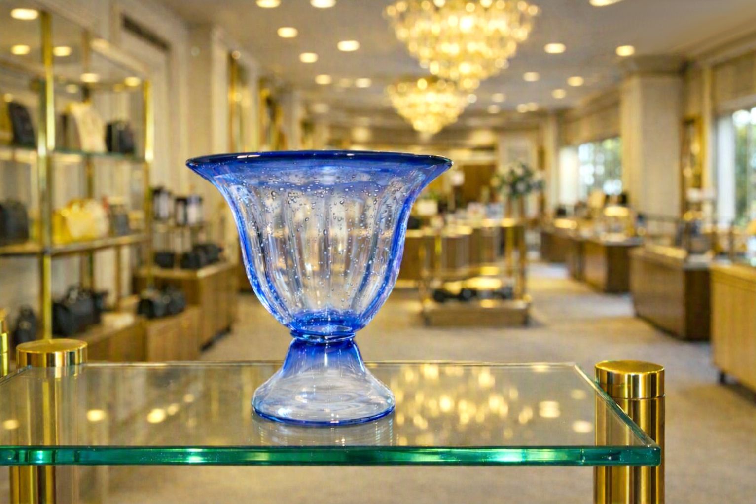 Pauly & Co. / Glass Vase Cobalt Blue / Art Deco Murano Glass '50 photo vinterior