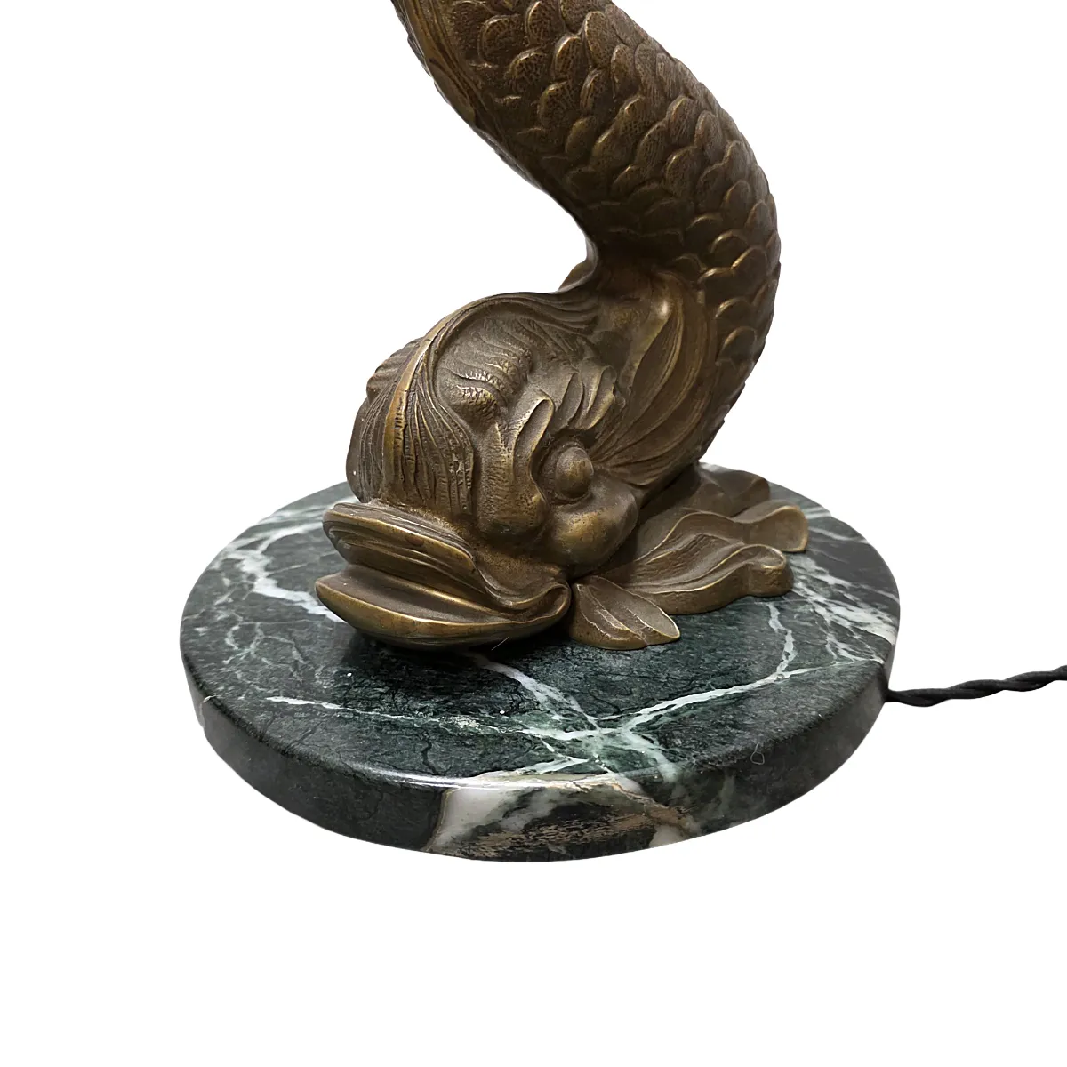 Mid Century Franse bronzen dolfijn tafellamp, jaren 1950 photo Verlichting