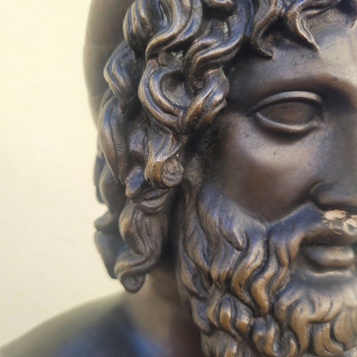 Aesculapius, bronzen buste, H 39 cm, Collas Foundry, 19e eeuw photo vinterior