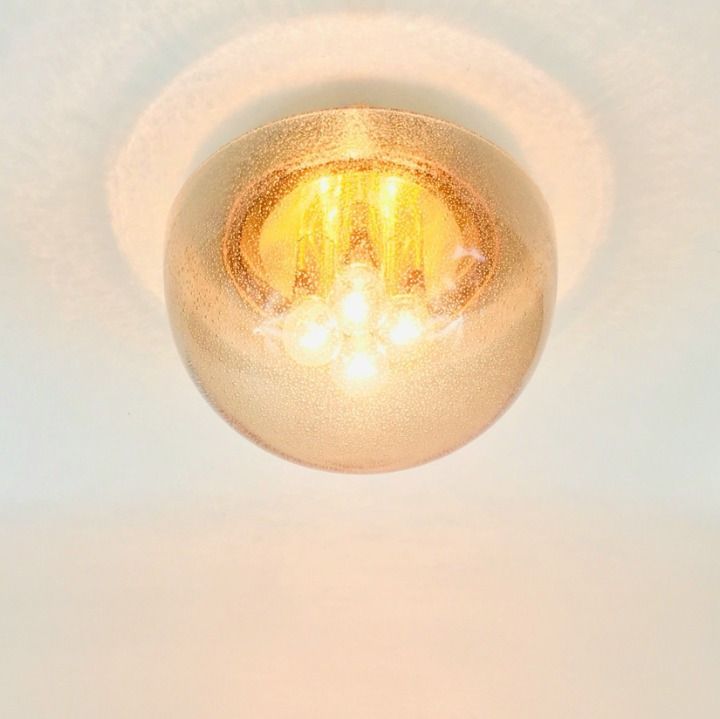 Grand plafonnier Space Age en forme de champignon, Limburg, Allemagne, années 1970 photo Luminaires