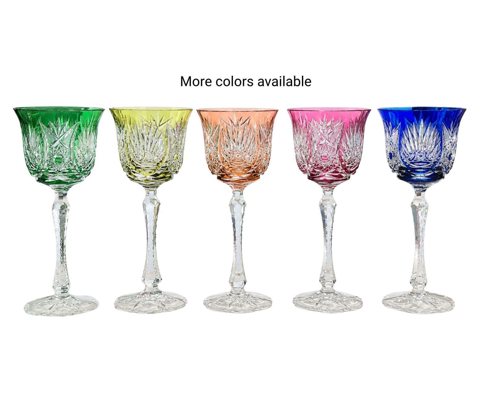 Saint Louis Wine Glass | Floral Foot | Color Overlay Red | Exclusive Handmade photo for sale