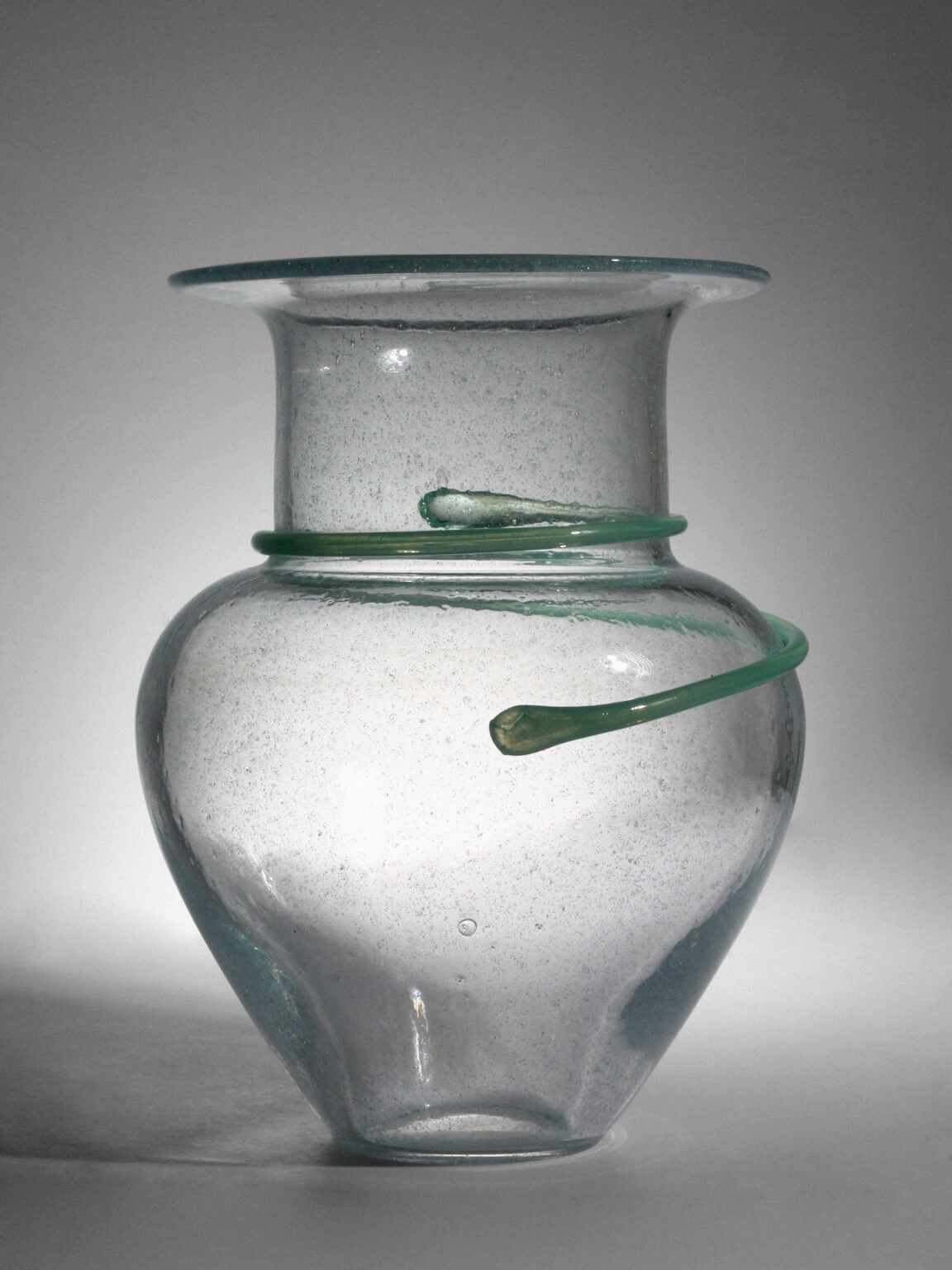 Monica Backström “Athena” Mint Green Bubbles Art Glass Vase, For Kosta Boda photo Home Decor