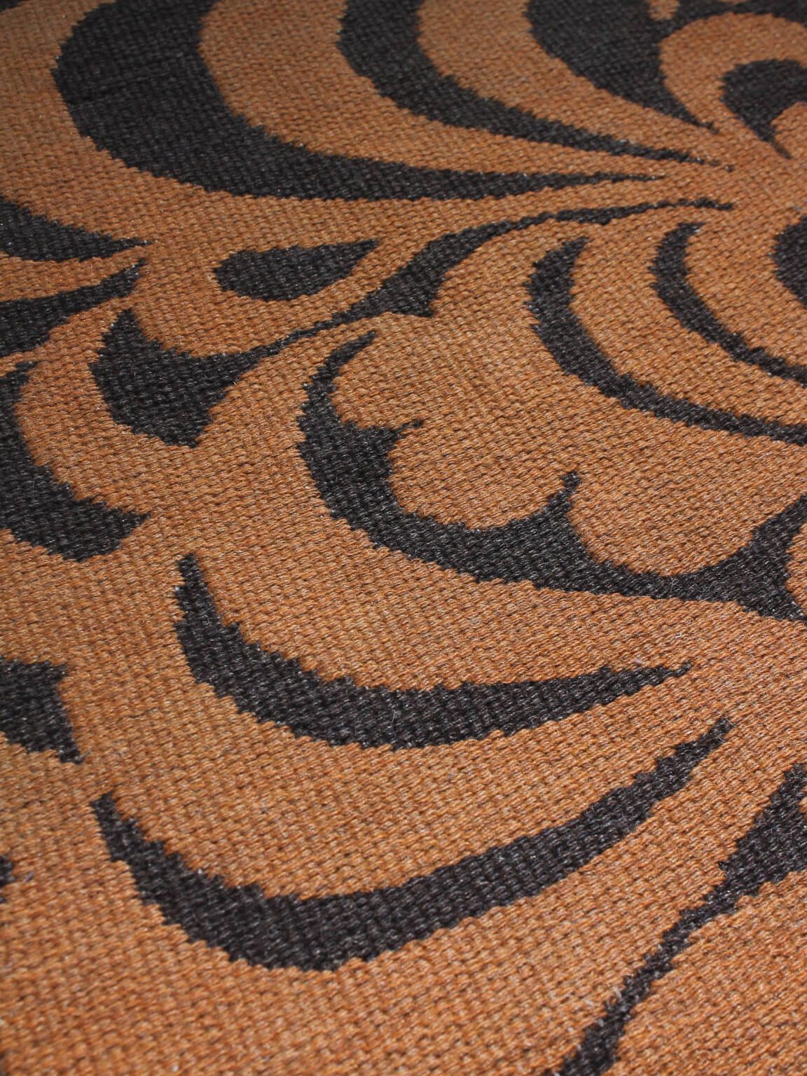 Berit Woelfer Mid-Century Grafisch Dubbelzijdig Wollen Vloerkleed 160x240cm, Gesigneerd photo Textiel