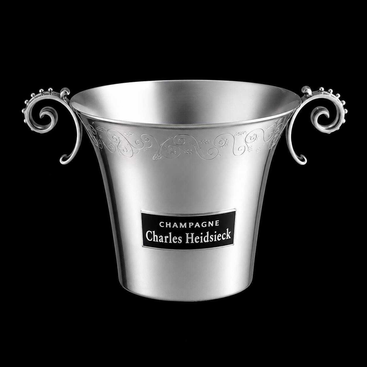 Vintage Charles Heidsieck Champagne Bucket: Pewter Wine Cooler, Bar Decor