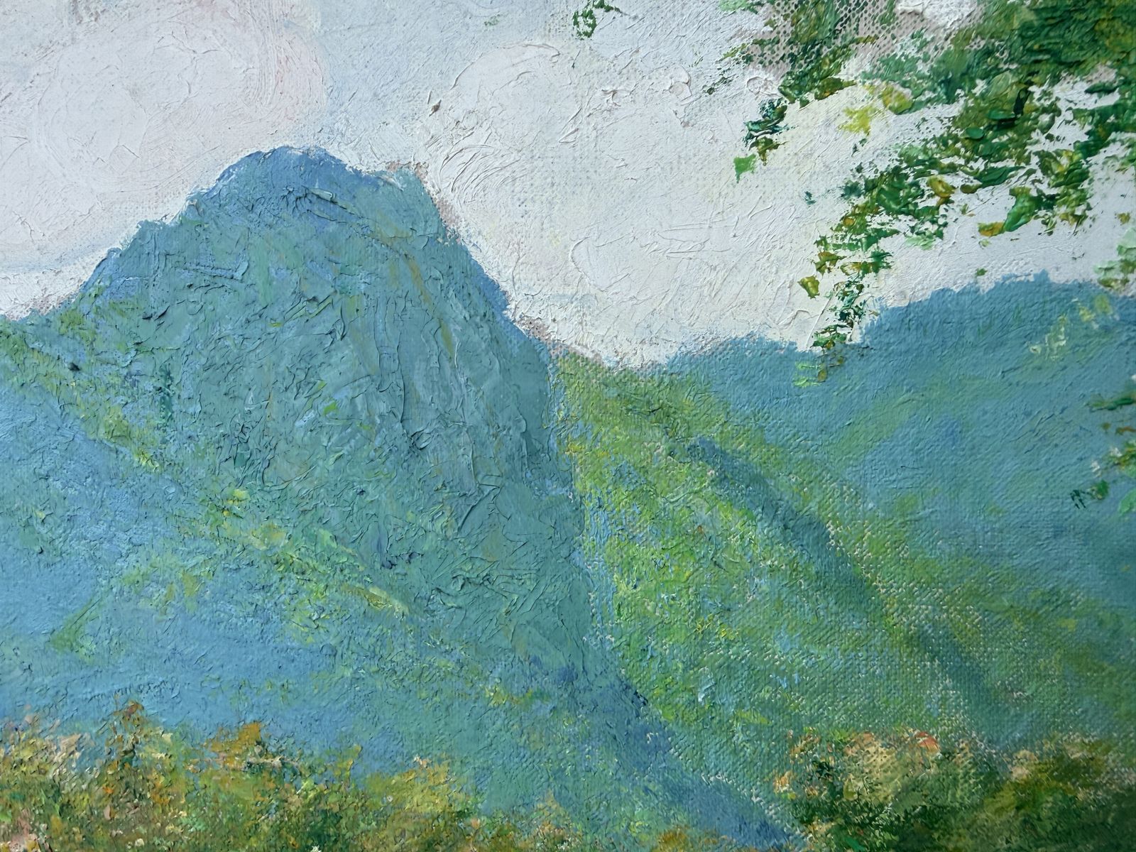 Ramón Gimbert Catalaans post-impressionistisch berglandschap, El Montmell Spanje Olieverf op doek 1965 photo 1550.0
