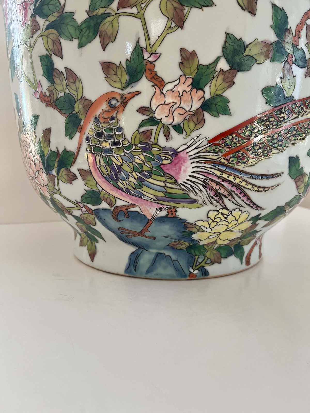 Chinese Export Porcelain Large Jardiniere, Famille Rose, Circa 1940 photo buy