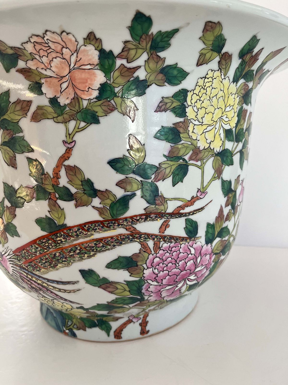 photo furniture Chinese Export Porcelain Large Jardiniere, Famille Rose, Circa 1940