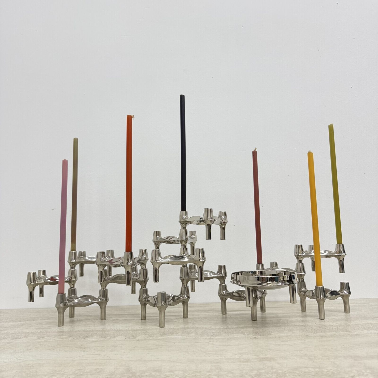 Large Xl Candlestick By Fritz Nagel & Ceasar Stoffi And Manufactured By Bmf 1960’s