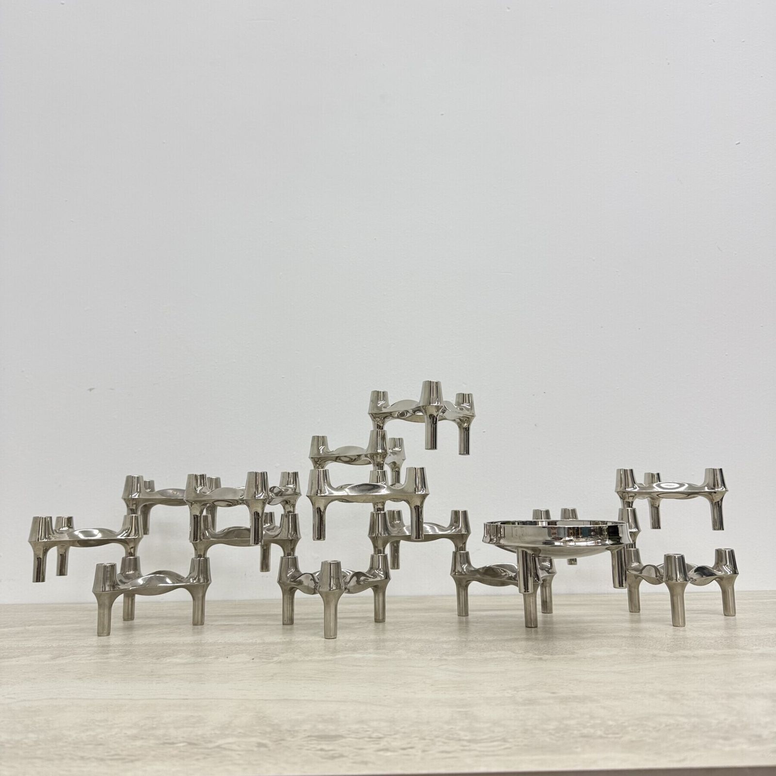 Large Xl Candlestick By Fritz Nagel & Ceasar Stoffi And Manufactured By Bmf 1960’s photo vinterior