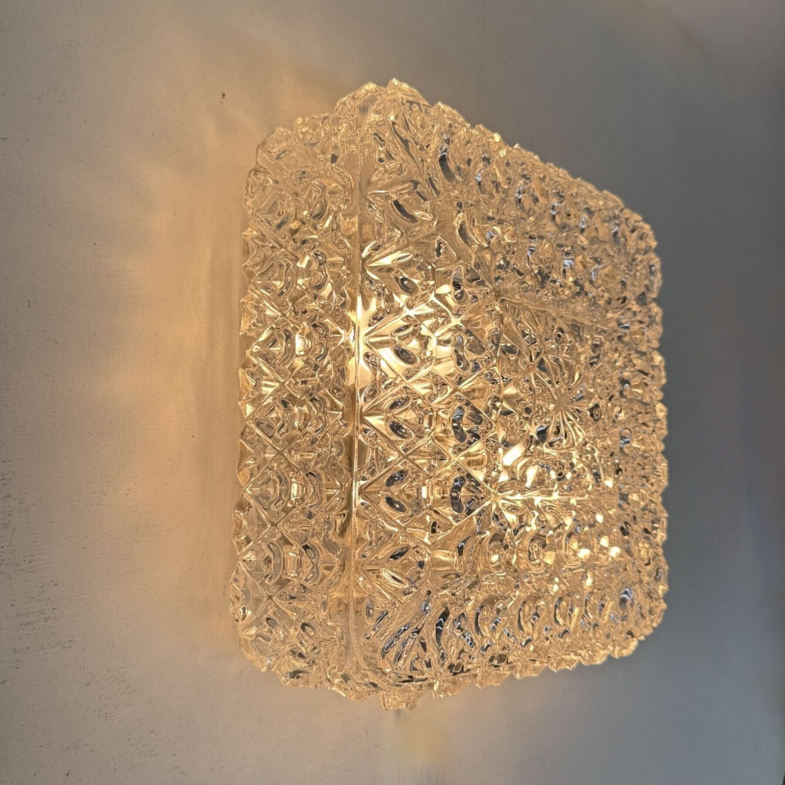Mid Century Crystal Wall Light / Ceiling Light By Limburg Glashütte , 1970s Germany photo Lighting