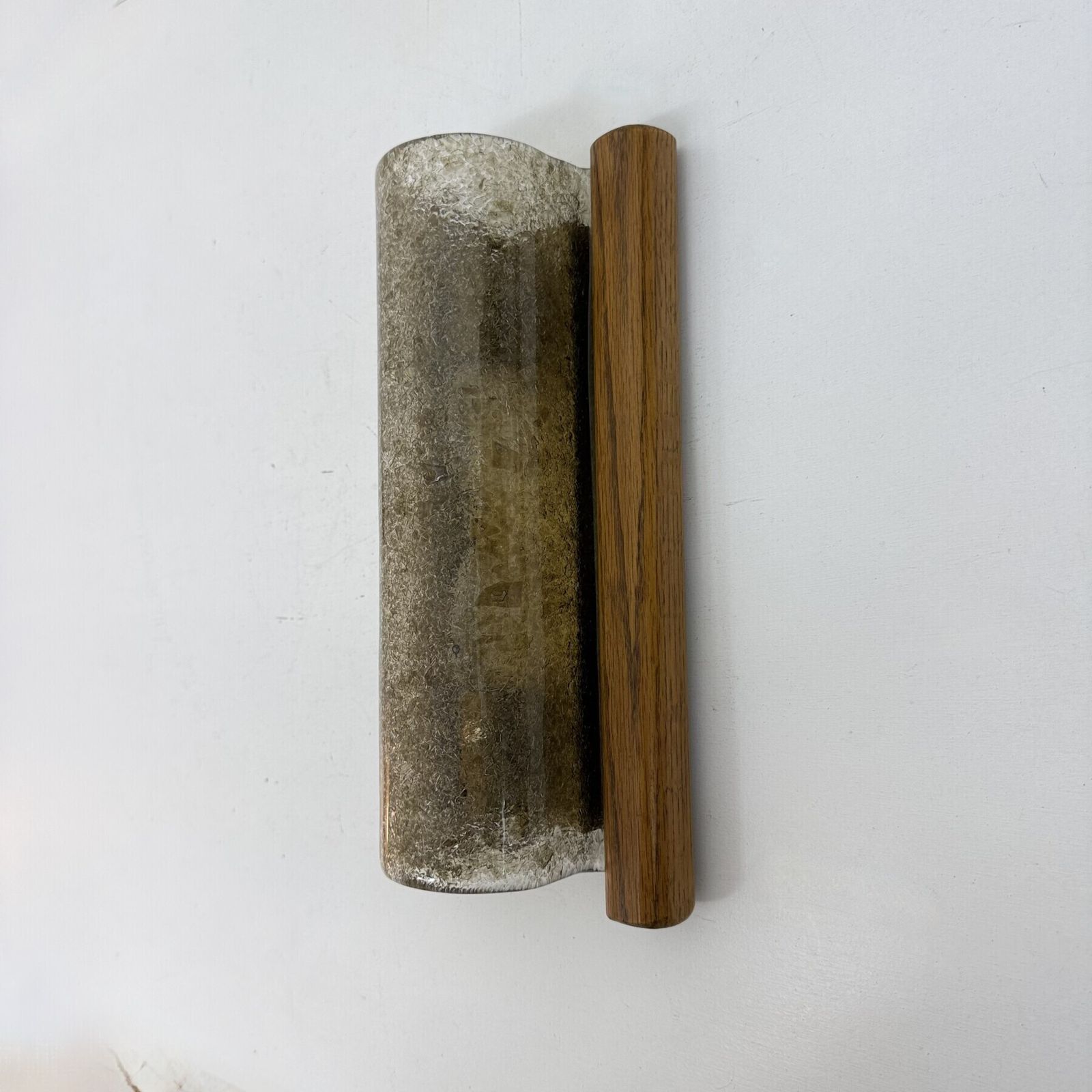Mid Century Fisher Leuchten Glass Wall Lamp With Solid Wooden Detail , 1970s photo vinterior