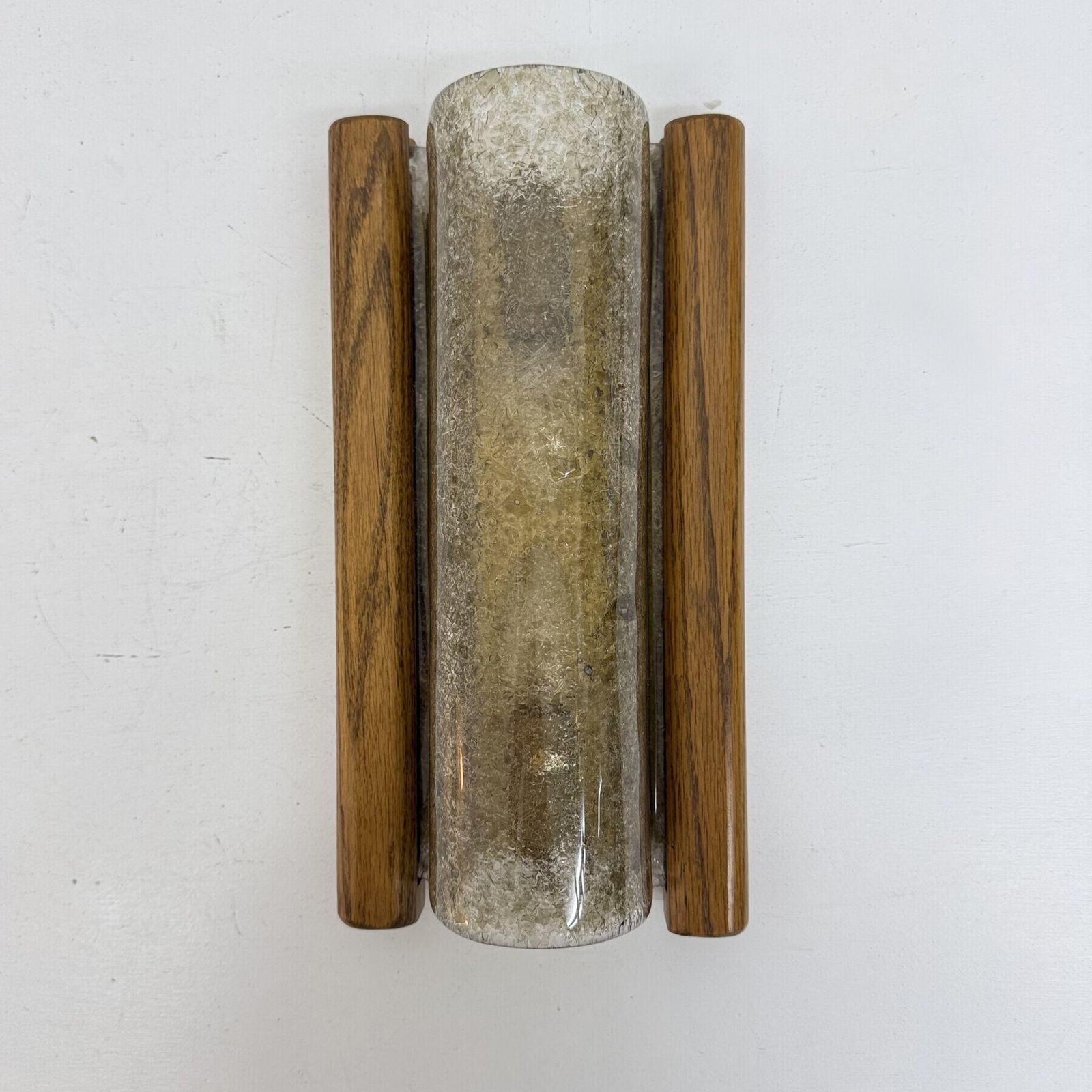 Mid Century Fisher Leuchten Glass Wall Lamp With Solid Wooden Detail , 1970s photo buy