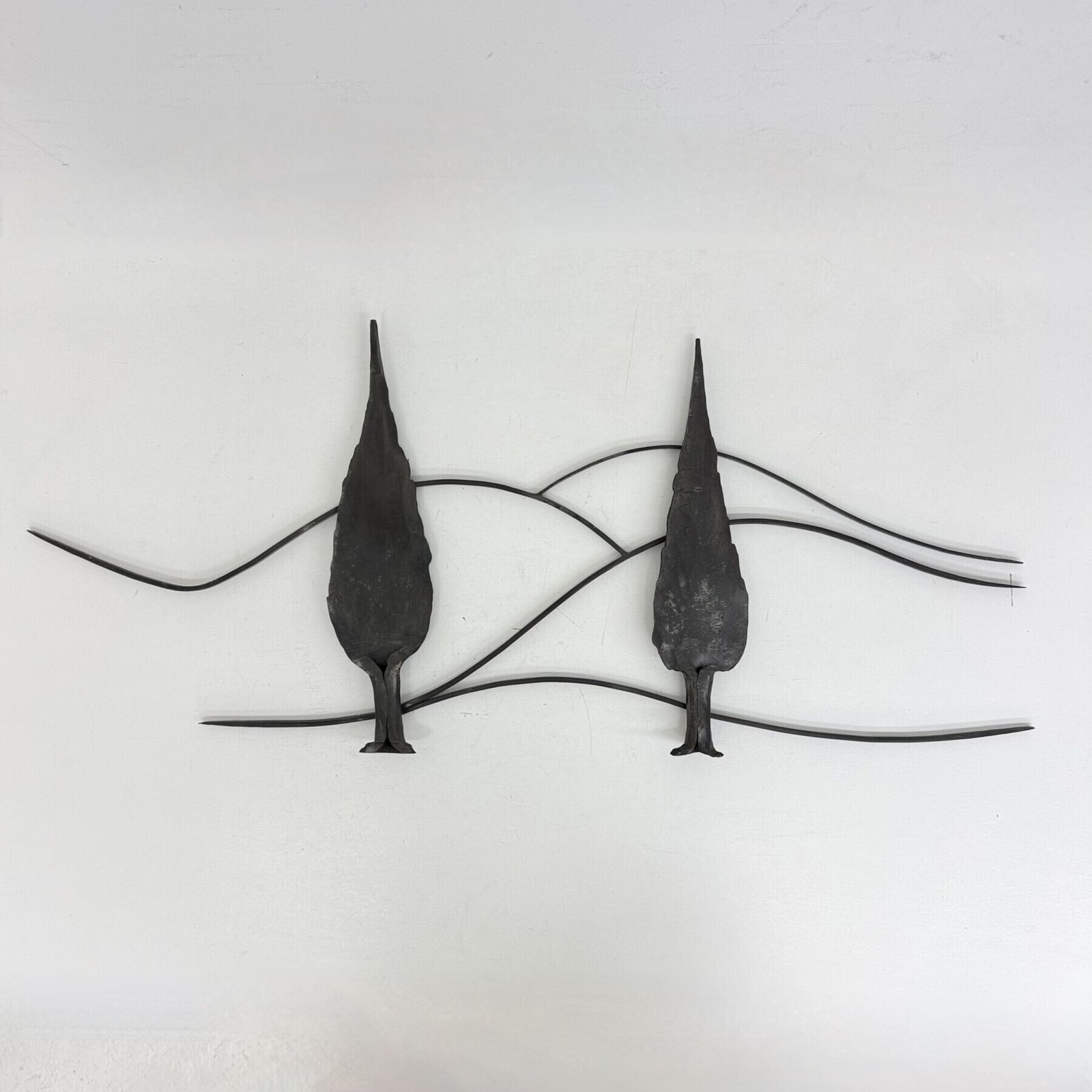 Sculpture mid-century Brutalist en fonte, arbres, années 1970 photo Art