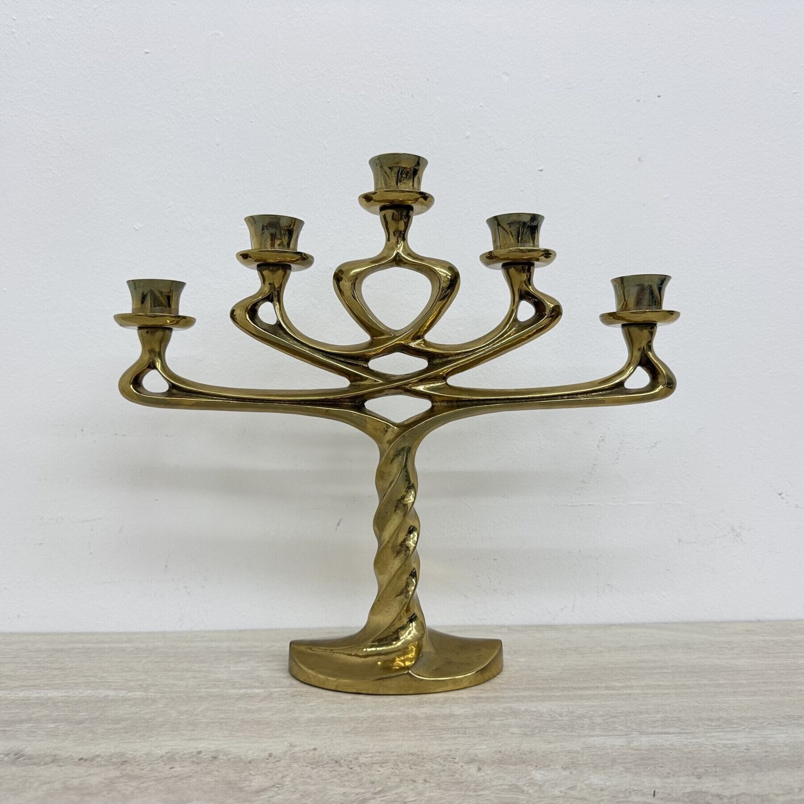 Mid-Century grote brutalistische kandelaar in massief brons, jaren 1970 photo 906.0