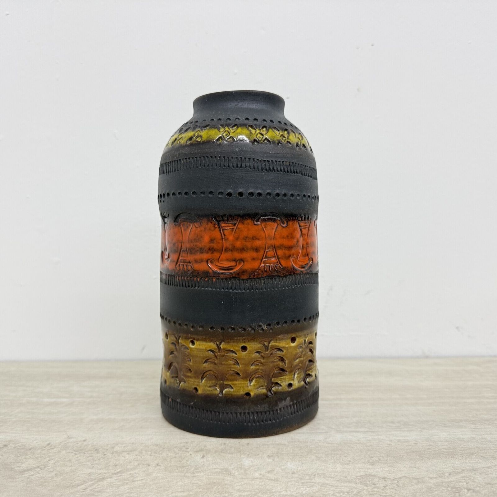 Vase mid-century Bitossi Genovese, par Aldo Londi, Italie, années 1970 photo vintage