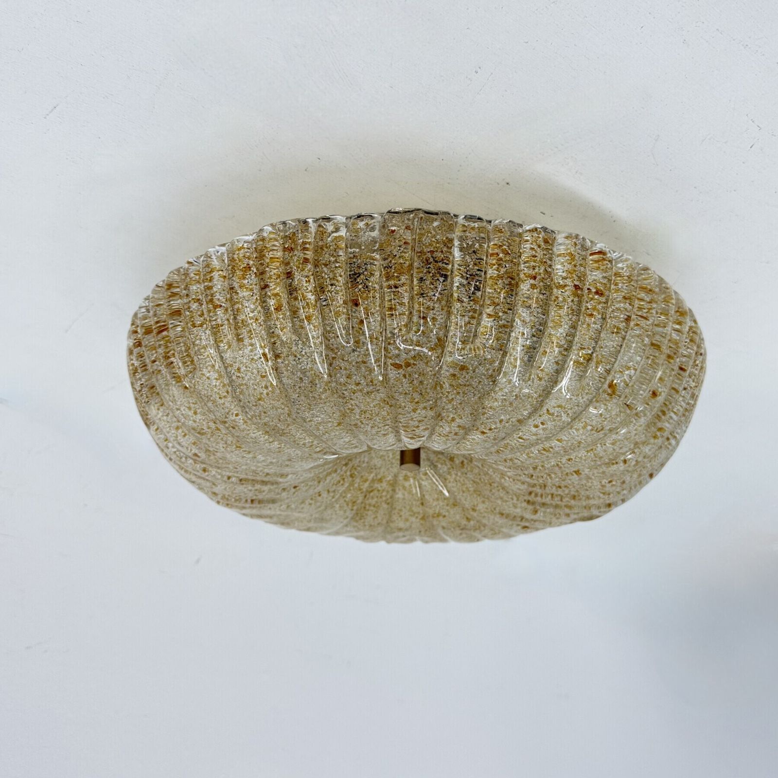 Mid Century Design glazen plafondlamp , jaren 1970