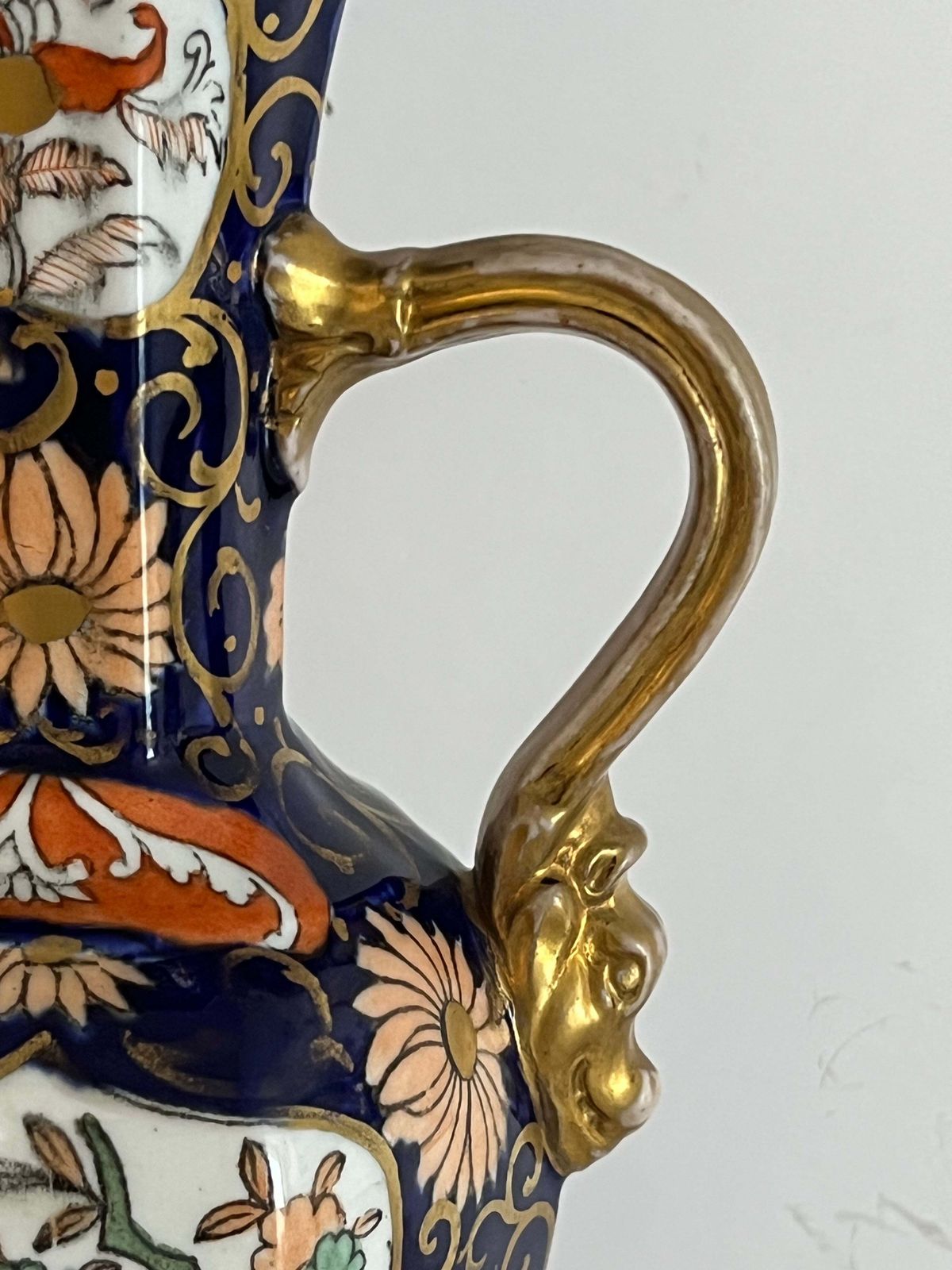 Home Decor Mason's Ironstone Tall Vase In Blue Hawthorne Pattern Rare Shape, Circa 1830 photo