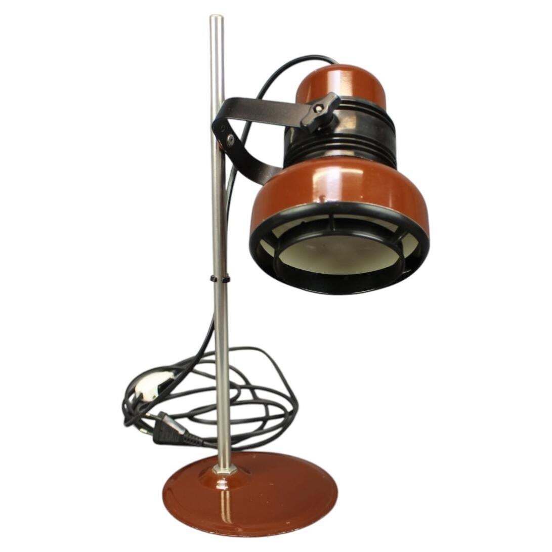 Hongaarse Space Age tafellamp uit de jaren 1970 in bruin emaille