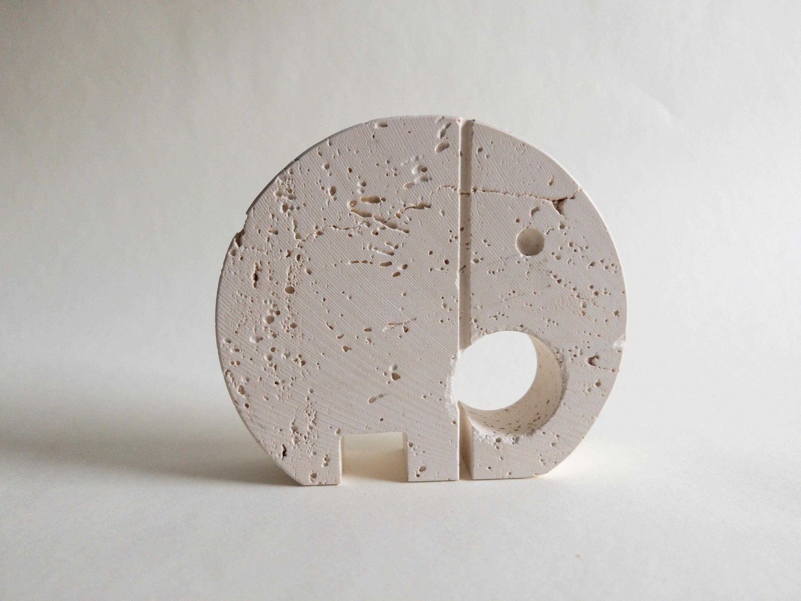 214.0 Travertine Elephant Letter Holder By Fratelli Mannelli   Enzo Mari Sculpture   Vintage Italian Design photo