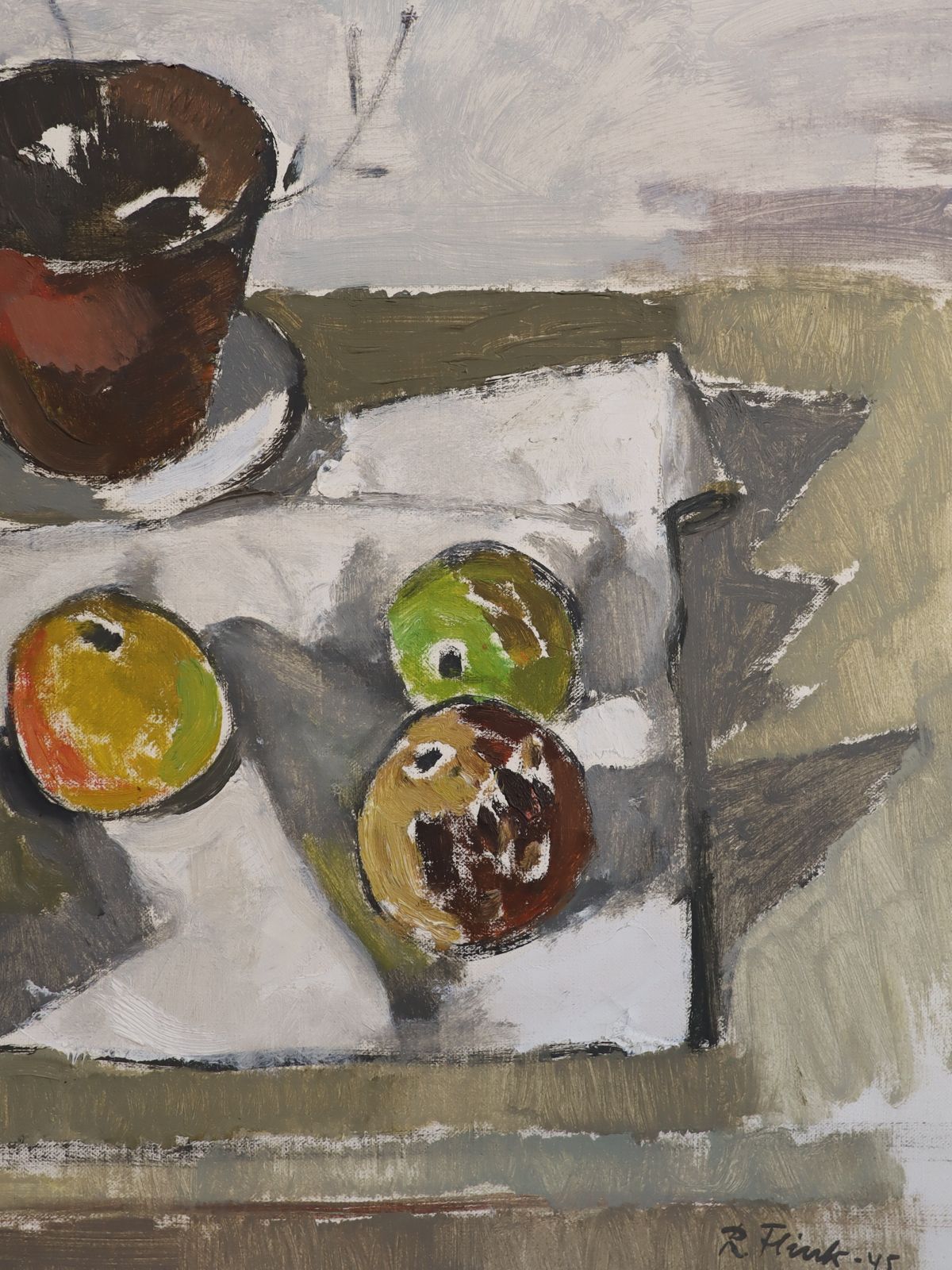 Citrus & Pot In Oil Onto Canvas photo vinterior