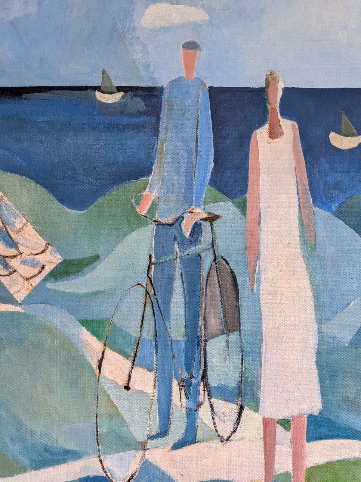 Figures By The Sea In Oil Onto Canvas photo buy