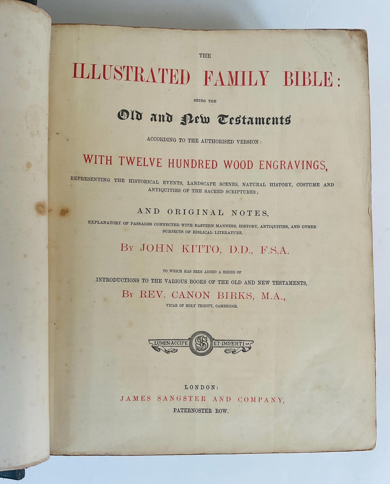 Monumentale Victoriaanse antieke familiebijbel jaren 1870 James Sangster folio, opnieuw ingebonden in leer met foedraal, 8,4 kg, 1.200+ gravures photo buy